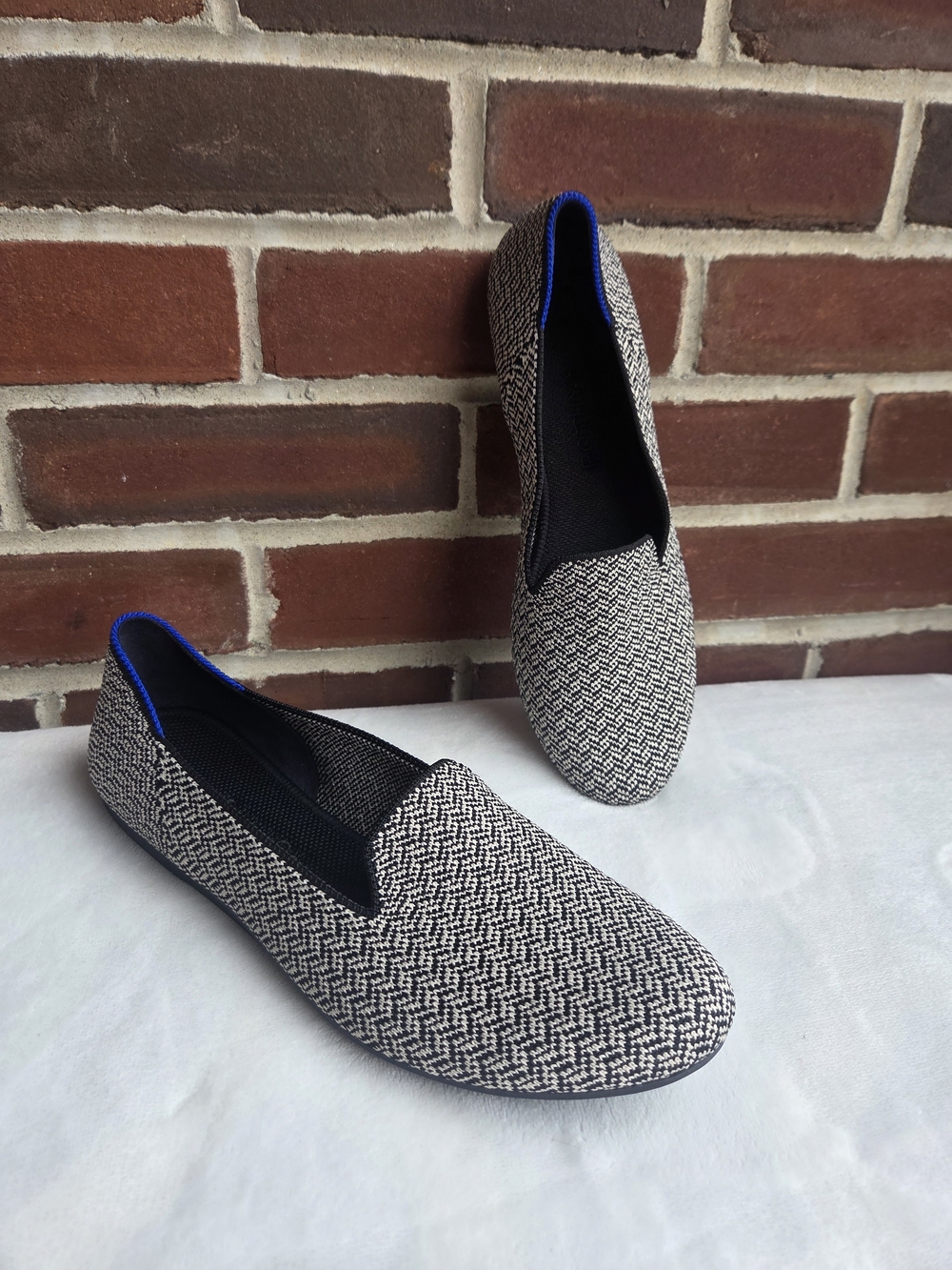 Rothy’s The Loafer Slate Herringbone Knit Flats Women’s Size 9